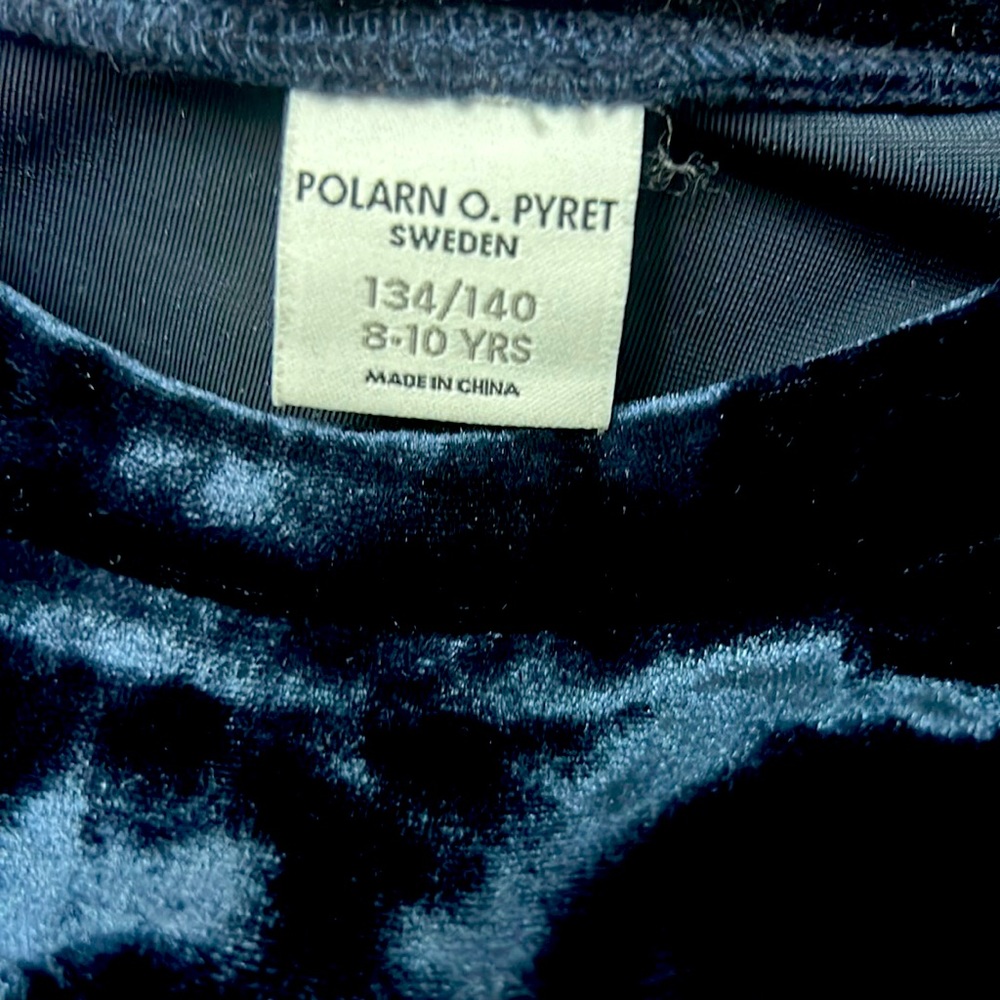 Polarn O. Pyret blue velvet dress